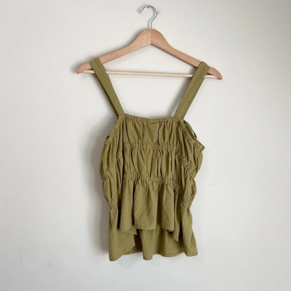 Universal Thread Olive Green Smocked Tank Top - Picture 5 of 6